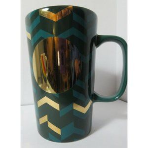 Starbucks 2014 Dot Collection Green Gold Mug 16 oz
